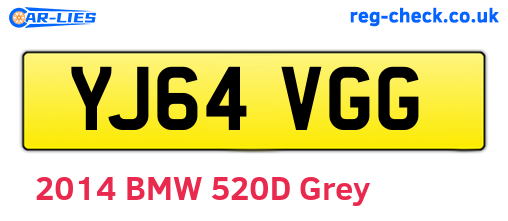 YJ64VGG are the vehicle registration plates.