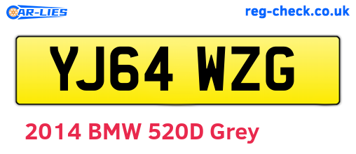 YJ64WZG are the vehicle registration plates.