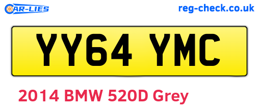 YY64YMC are the vehicle registration plates.