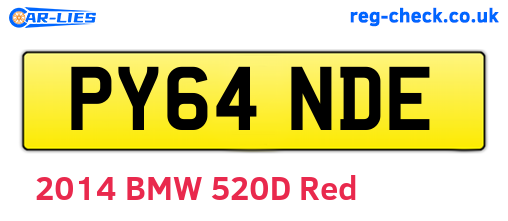 PY64NDE are the vehicle registration plates.