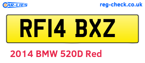 RF14BXZ are the vehicle registration plates.
