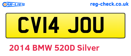 CV14JOU are the vehicle registration plates.