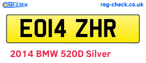EO14ZHR are the vehicle registration plates.