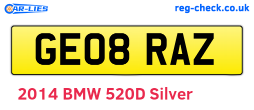 GE08RAZ are the vehicle registration plates.