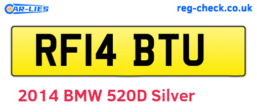 RF14BTU are the vehicle registration plates.