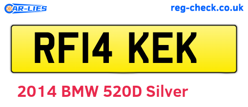 RF14KEK are the vehicle registration plates.