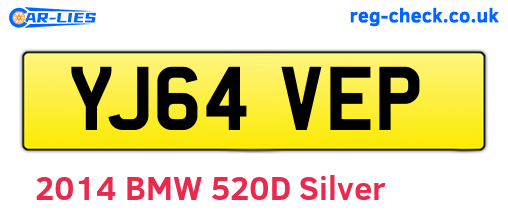 YJ64VEP are the vehicle registration plates.