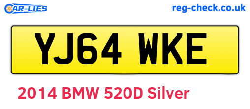 YJ64WKE are the vehicle registration plates.