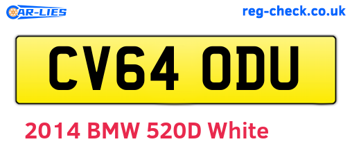 CV64ODU are the vehicle registration plates.