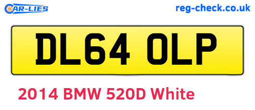 DL64OLP are the vehicle registration plates.
