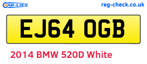 EJ64OGB are the vehicle registration plates.