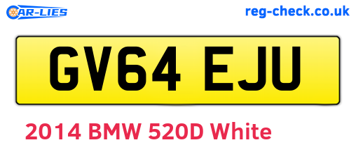 GV64EJU are the vehicle registration plates.