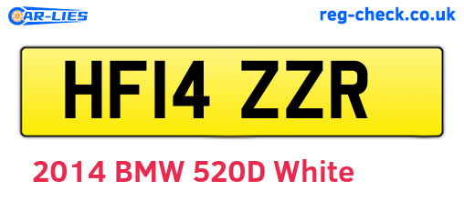 HF14ZZR are the vehicle registration plates.