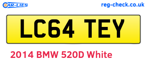 LC64TEY are the vehicle registration plates.
