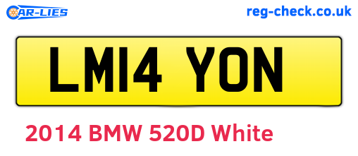 LM14YON are the vehicle registration plates.