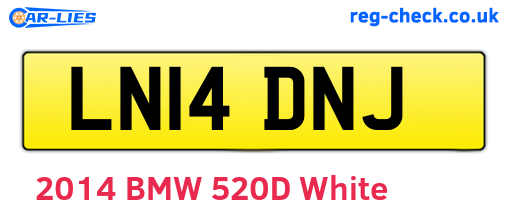 LN14DNJ are the vehicle registration plates.