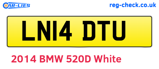 LN14DTU are the vehicle registration plates.