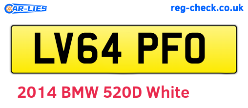 LV64PFO are the vehicle registration plates.