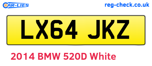 LX64JKZ are the vehicle registration plates.