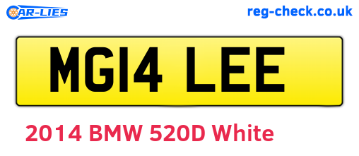 MG14LEE are the vehicle registration plates.