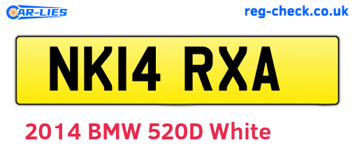 NK14RXA are the vehicle registration plates.