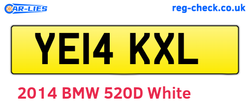 YE14KXL are the vehicle registration plates.