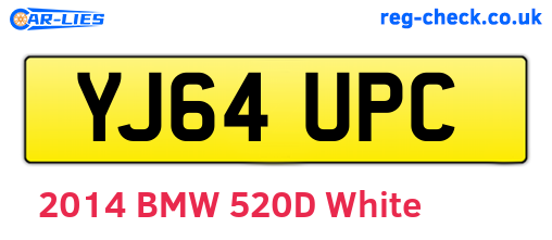 YJ64UPC are the vehicle registration plates.