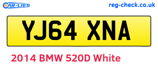 YJ64XNA are the vehicle registration plates.
