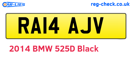 RA14AJV are the vehicle registration plates.
