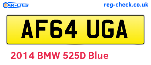 AF64UGA are the vehicle registration plates.