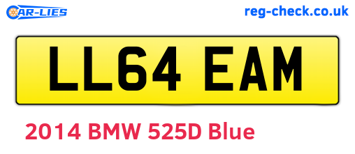 LL64EAM are the vehicle registration plates.