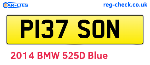 P137SON are the vehicle registration plates.