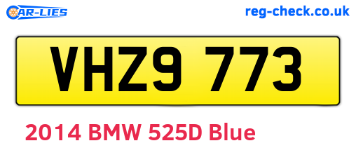 VHZ9773 are the vehicle registration plates.