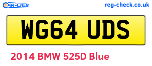 WG64UDS are the vehicle registration plates.