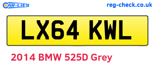 LX64KWL are the vehicle registration plates.