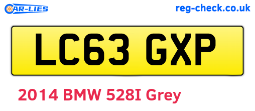 LC63GXP are the vehicle registration plates.