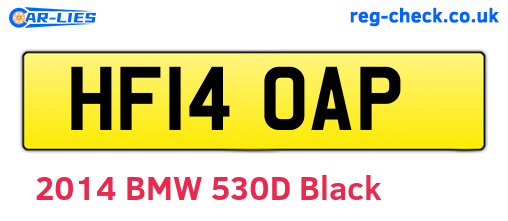 HF14OAP are the vehicle registration plates.