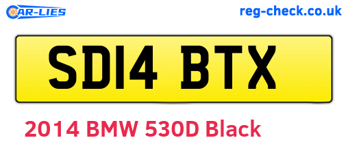 SD14BTX are the vehicle registration plates.