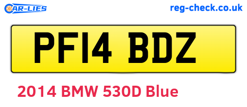 PF14BDZ are the vehicle registration plates.