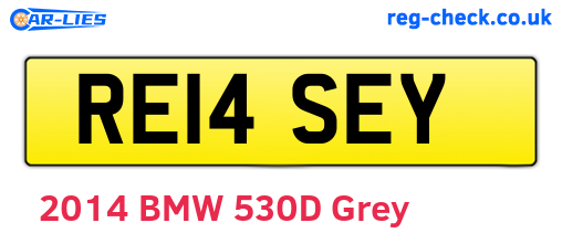 RE14SEY are the vehicle registration plates.