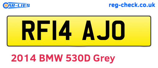 RF14AJO are the vehicle registration plates.