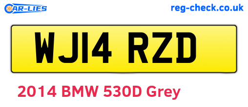 WJ14RZD are the vehicle registration plates.