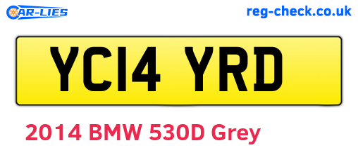 YC14YRD are the vehicle registration plates.
