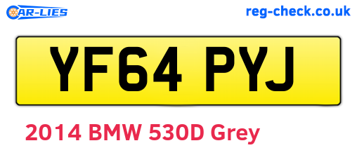 YF64PYJ are the vehicle registration plates.