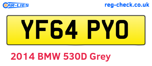 YF64PYO are the vehicle registration plates.