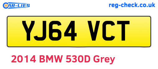 YJ64VCT are the vehicle registration plates.