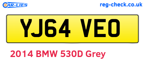YJ64VEO are the vehicle registration plates.