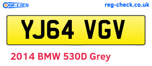 YJ64VGV are the vehicle registration plates.