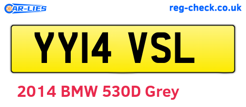 YY14VSL are the vehicle registration plates.