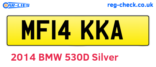 MF14KKA are the vehicle registration plates.